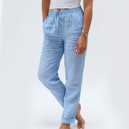 🌸Last Day Sale 70% OFF!!🌸Women's Elastic Waist Cotton Linen Casual Pants