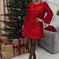 💖LAST DAY SALE 60% OFF✨Long Sleeve Loose Sequined Tie-back Dress