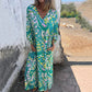 🌸Spring Specials 50% Off Free Shipping🌸Women's Bohemian V-Neck Abstract Printed Maxi Dress
