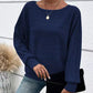 🎉This week's Special Sales - 50% OFF✨Solid Round-Neck Striped Top with Long Sleeves