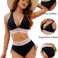 🩱Big Sale 49% OFF🩱V-Neck Patchwork Bikini 2-Piece Set