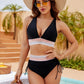 📢👙Flash Sale 60% OFF !!🏖️High Waisted Tummy Control Color Block Bikini Sets