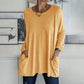 🎉2026 Hot Sale 60% OFF💞 Women's Round Neck Long Sleeve Loose Pocket T-Shirt