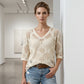 🥰Summer Sale 60% OFF❤️Womens Bohemian-Inspired Beige Crochet Top With V-Neck🏖️