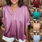⏰Don't miss your 49% off! 🔥Classic women's blouse in silk satin with a V-neckline and short sleeves