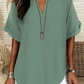 🌸Summer Hot Sale 60% OFF👕Fashion Loose Solid Color Short Sleeve Top