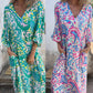 🌸Spring Specials 50% Off Free Shipping🌸Women's Bohemian V-Neck Abstract Printed Maxi Dress