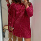 💖LAST DAY SALE 60% OFF✨Long Sleeve Loose Sequined Tie-back Dress