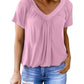 ⏳ Limited Time 50% Off!💐Women's Casual Pleated V-Neck Short-Sleeve Top