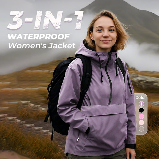 💜LAST DAY SALE- 50% OFF💦3-in-1 Women's Waterproof Jacket – Rain, Wind & Cold, All Covered
