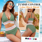 📢👙Flash Sale 60% OFF !!🏖️High Waisted Tummy Control Color Block Bikini Sets