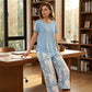 🥳SUMMER HOT SALE 50% OFF! 🔥Casual Round Neck Layered Tunic Top and Wide Leg Pants Set