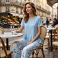 🥳SUMMER HOT SALE 50% OFF! 🔥Casual Round Neck Layered Tunic Top and Wide Leg Pants Set