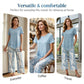 🥳SUMMER HOT SALE 50% OFF! 🔥Casual Round Neck Layered Tunic Top and Wide Leg Pants Set