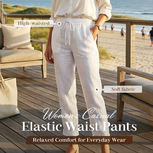 🌸Last Day Sale 70% OFF!!🌸Women's Elastic Waist Cotton Linen Casual Pants