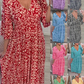 ❤️‍🔥2026 Big Sale 60% OFF⚡50K+ SOLD!🌷Bohemian Casual Print V-neck Waist Wrap Long Dress