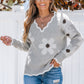💃LAST DAY 50% OFF✨🍂Women's Floral Pattern Scallop Trim Sweater
