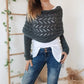 🧣 Women’s Knitted Cut-Out Shawl Poncho Wrap