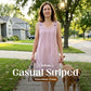 🌺Summer Hot Sale 60% OFF💐Women's Casual Striped Adjustable Straps Sleeveless Romper Dress