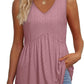 🌞HOT SALE 60% OFF👚Women's Print Flowy Sleeveless V Neck Peplum Tank Tops
