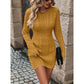 💃Last Day 50% OFF❄️🖤Women's Winter Plain Round Neck Cable Knit Bodycon Sweater Dress
