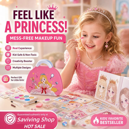 👑 50% OFF NOW! 🎨 Princess Makeup & Diamond Painting Craft Kit – Mess-Free Paper Play, Realistic Fun for Girls ✨