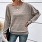 🎉This week's Special Sales - 50% OFF✨Solid Round-Neck Striped Top with Long Sleeves