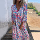 🌸Spring Specials 50% Off Free Shipping🌸Women's Bohemian V-Neck Abstract Printed Maxi Dress