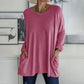 🎉2026 Hot Sale 60% OFF💞 Women's Round Neck Long Sleeve Loose Pocket T-Shirt
