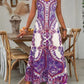 ⏰Last Day Promotion 60% OFF 🎉Women’s Retro Print V-Neck Sleeveless Maxi Dress