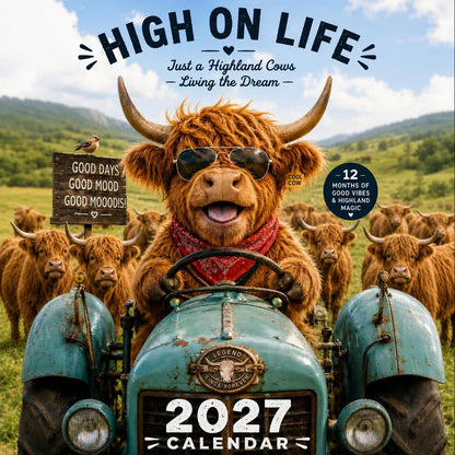 ✨️Surprise 60% Off！🐮2027 Funny Highland Cow Wall Calendar | A4 Hanging Calendar 🔥May 2027 bring you booming luck！