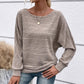 🎉This week's Special Sales - 50% OFF✨Solid Round-Neck Striped Top with Long Sleeves