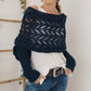 🧣 Women’s Knitted Cut-Out Shawl Poncho Wrap