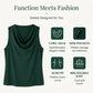 📢📢40% OFF !! ⏰ Elegant Slim Fit Cowl Neck Dress – Sleeveless, Side Pockets, Versatile ✨