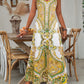 ⏰Last Day Promotion 60% OFF 🎉Women’s Retro Print V-Neck Sleeveless Maxi Dress