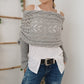 🧣 Women’s Knitted Cut-Out Shawl Poncho Wrap