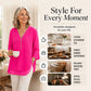 🌺60% OFF FLASH SALE! ✨Double-Layer V-neck Zipper 3/4 Sleeves Soft Tops