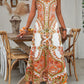 ⏰Last Day Promotion 60% OFF 🎉Women’s Retro Print V-Neck Sleeveless Maxi Dress