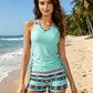 ⏰LAST DAY 60% OFF👙🌊Women's Tummy Control Tankini Set with Built-In Bra – Flattering Boho Swimwear with Shorts🔥