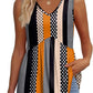 🌞HOT SALE 60% OFF👚Women's Print Flowy Sleeveless V Neck Peplum Tank Tops