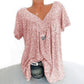 🎉 Last Day Promotion-60% OFF 🍃Woman Fashion V-Neck Print Short Sleeve T-Shirt
