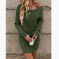 💃Last Day 50% OFF❄️🖤Women's Winter Plain Round Neck Cable Knit Bodycon Sweater Dress