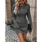 💃Last Day 50% OFF❄️🖤Women's Winter Plain Round Neck Cable Knit Bodycon Sweater Dress