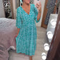 ❤️‍🔥2026 Big Sale 60% OFF⚡50K+ SOLD!🌷Bohemian Casual Print V-neck Waist Wrap Long Dress