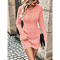 💃Last Day 50% OFF❄️🖤Women's Winter Plain Round Neck Cable Knit Bodycon Sweater Dress