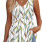🌞HOT SALE 60% OFF👚Women's Print Flowy Sleeveless V Neck Peplum Tank Tops