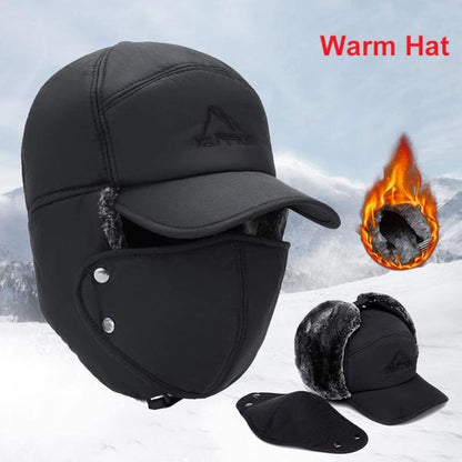 🔥BLACK FRIDAY SALE 49% OFF!🔥Men Winter Ear Flap Trapper Hat Face Mask Fur Aviator Thermal Warm Snow Ski Cap🧢❄️