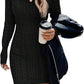 💃Last Day 50% OFF❄️🖤Women's Winter Plain Round Neck Cable Knit Bodycon Sweater Dress