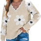 💃LAST DAY 50% OFF✨🍂Women's Floral Pattern Scallop Trim Sweater