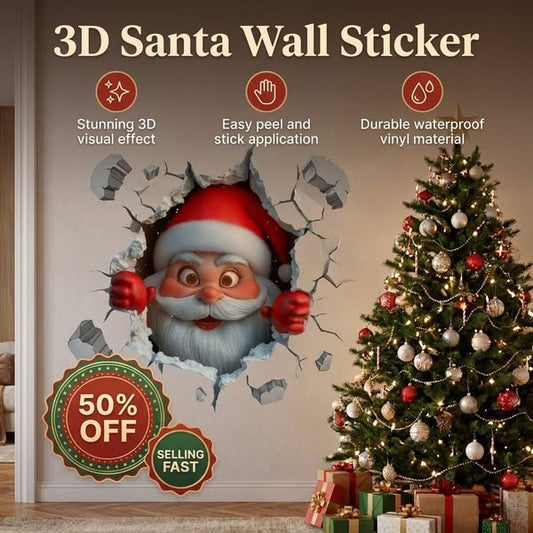 🎄❄️ Early Christmas Sale – 50% OFF!! 🎅 "Santa’s Surprise" 3D Wall Decals